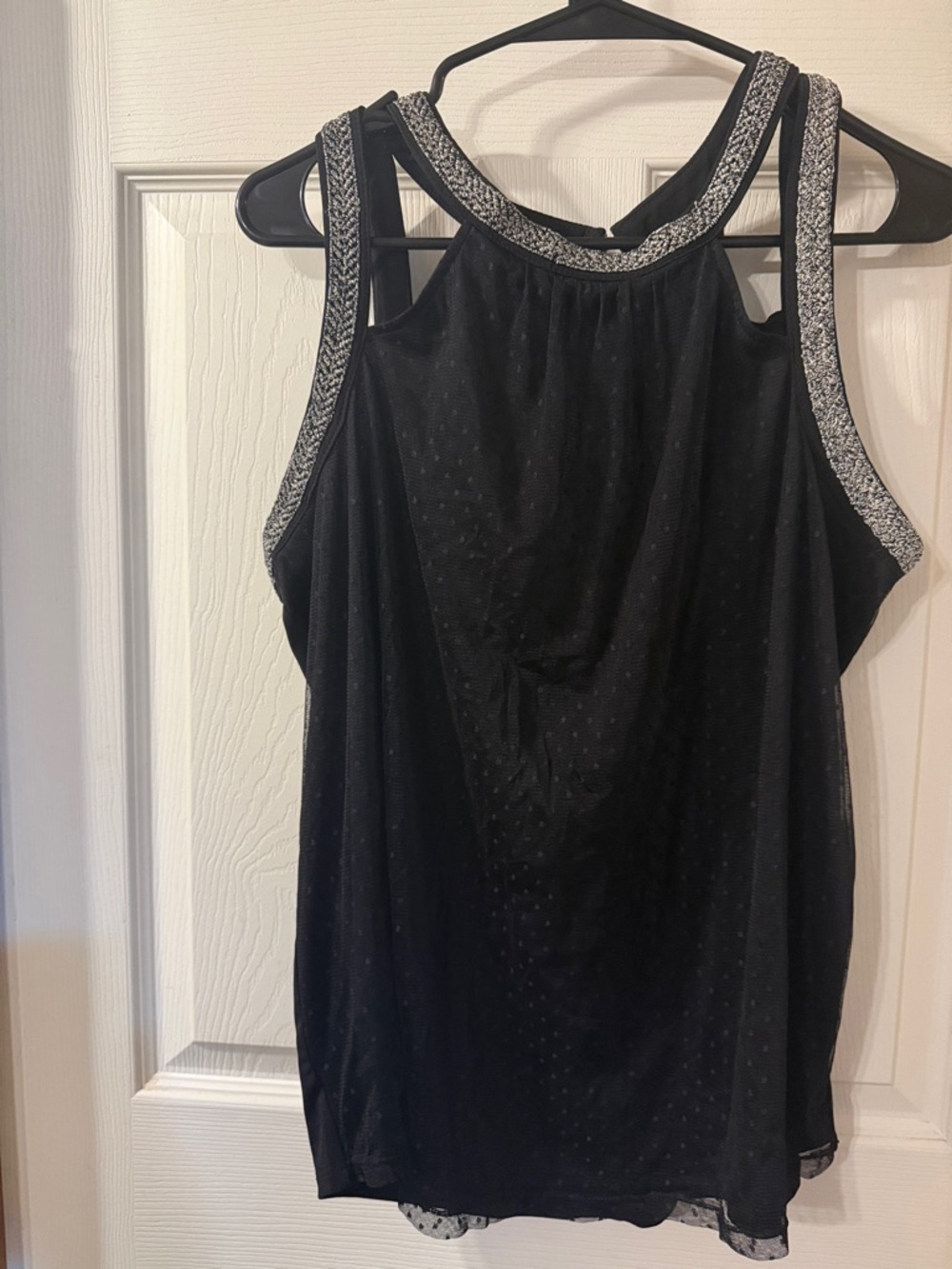 Maurices Black Tank Top with Silver-Trim Accents
